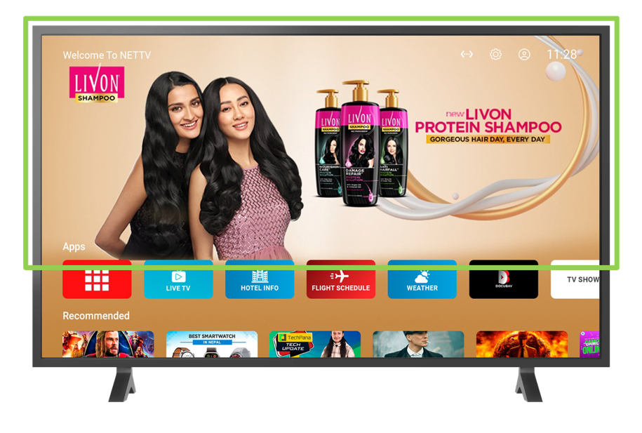NetTV home screen banner placement